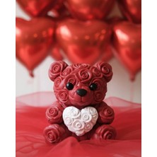 Machnera 3D Baskı Kalpli Ayıcık 10CM Romantik Masaüstü Dekor