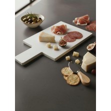 Feyza Design Modern Beyaz Mermer Sunum ve Kesme Tahtası, Şıklık ve Fonksiyonellik