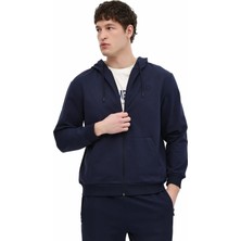 Lumberjack MB SN72 Fz Hod 6fx Lacivert Erkek Fermuarlı Sweatshirt