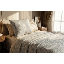 Pamuklu Tek Kişilik Yatak Örtüsü Takımı Krem Bej (160X230)