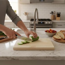 Feyza Design Ahşap Kesme Tahtası 30 Mm, Masif, 22X35 Cm, Dayanıklı ve Estetik