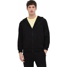 Lumberjack MB SN72 Fz Hod 6fx Siyah Erkek Fermuarlı Sweatshirt