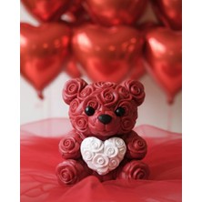 DS LLC Ieg ™ 3D Baskı Kalpli Ayıcık 10CM Romantik Masaüstü Dekor DSLLCRS-IEGK34