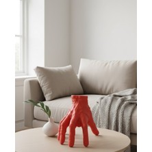 Derin Stok 3D Kırmızı El Dekor 17X16 cm Gotik ve Modern Tasarım Obje