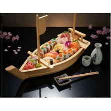 United Foods 70 cm Ahşap Tekne Sunum Tabağı – Büyük Boy Sushi, Meze ve Şef Özel Servis Teknesi