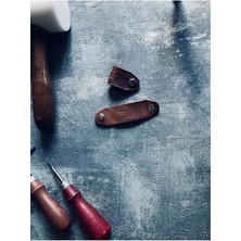 Pepuza 2 Adet Hakiki Deri Kablo Tutucu - Taba