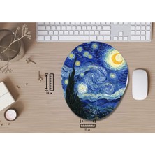 Ivart Van Gogh Yıldızlı Geceler Desenli Bileklik Destekli Oval Mouse Pad