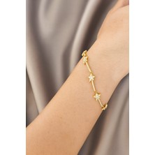 Rose Takı ve Aksesuar Kadın Çelik Bileklik Zirkon Taşlı 17 - 19 cm Paslanmaz Çelik Malzeme