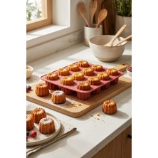 Evle 16 Gözlü Silikon Çiçek Kek Kalıbı – Derin Mini Çiçek Form, Yapışmaz Fırın Kalıbı (24,5 x 24,5 cm)