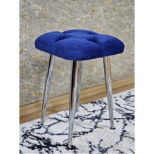 Sevinç Mobilya Kare Krom Kaplama Konik Ayaklı Tabure - Oturak - Bar Taburesi - Ayaklı Tabure