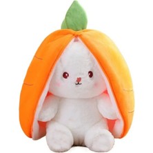 Brother Toys Oyuncak Peluş Nefes Alan Tavşan Havuç Sesli ve Işıklı Uyku Arkadaşı Sevgiliye Özel Hediye Fermuarlı 38 Cm.