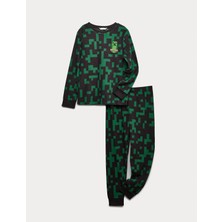 Marks & Spencer Minecraft Baskılı Pamuklu Pijama Takımı (3-16 Yaş)
