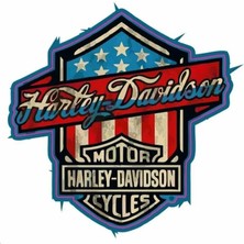 Kabartmalı Harly Motor ve Oto Sticker 7,5x7,5 cm Ölçüsünde