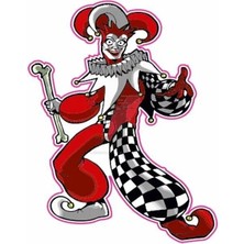 Kabartmalı Palyaco Motor ve Oto Sticker 7x9 cm Ölçüsünde