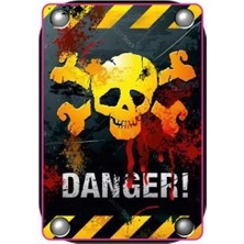 Kabartmalı Ölüm Tehlikesi Motor ve Oto Sticker 10X7 cm Ölçüsünde