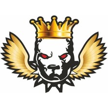 Kabartmalı Kral Köpek Motor ve Oto Sticker 7X10 cm Ölçüsünde