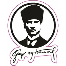 Kabartmalı Atatürk Motor ve Oto Sticker 10X7 cm Ölçüsünde