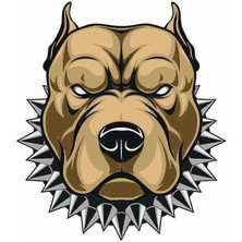 Kabartmalı  Pitbull Motor ve Oto Sticker 7,5x8,5 cm Ölçüsünde