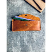 Pepuza Hakiki Deri Kalemlik - Camel