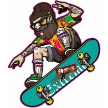 Kabartmalı Kaykay Motor ve Oto Sticker 7,5x8,5 cm Ölçüsünde