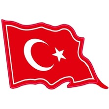 Mrt Teknik Kabartmalı Sticker Bayrak Motor ve Oto Sticker 10X6,5 cm Ölçüsünde