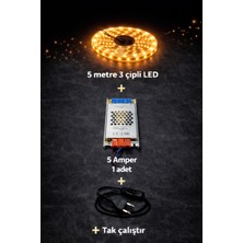 ZMR Lumıxa 3 Çipli 5 Metre Amber Let + Trafo (Set)