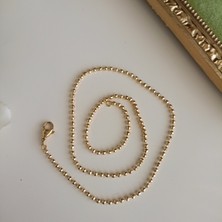 Lente Aksesuar Xuping Lüks Seri Dorika Topçuklu Gold Kolye - Antialerjik