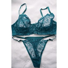Süsen Lingerie Zümrüt Yeşili Kadın Iç Çamaşır Takımı