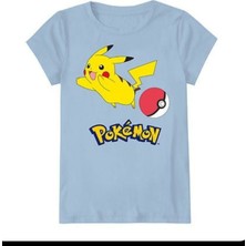Punix Kids Punıx Kıds Pokemon Pıkachu Baskılı Erkek Kız Çocuk  Unısex Yazlık T-Shırt