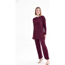 Kadın Alt-Üst Takım Fitilli Triko Takım Iç Göstermez