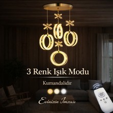 Marsel Lighting Alya Model 4’lü Gold 3 Renk Modu Ledli Kristal Taşlı