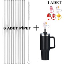 Stanley 6lı Simli Pipet Quencher ve Iceflow Uyumlu 1.18 ve 0.89 Termos Pipet Pipet Temizlik Fırça