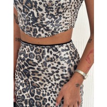 Aida Fashion Leopar Desenli Takım