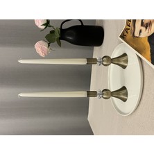 Luxay Home Gold Rengi Pısa Crystal 2'li Şamdan&mumluk Seti