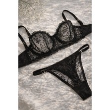 Süsen Lingerie Siyahın Ihtişamı Kadın Sütyen Takım,