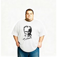 Sngl Erkek Büyük Beden Kısa Kollu Atatürk Baskılı Tişört 3xl 4xl 5xl 6xl 7xl 8xl 9xl