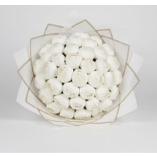 Birlik Beyaz Şakayık  Gelin Buketi  Lüks Tasarım  Hediyelik Aranjman  31 Adet