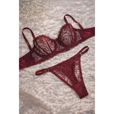 Süsen Lingerie Burgonya Iç Giyim Takımı