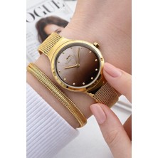 Slazenger Çelik Kordon 2 Yıl Garantili 5 Atm Bileklik Hediyeli Kadın Kol Saati BSL9.2487.140