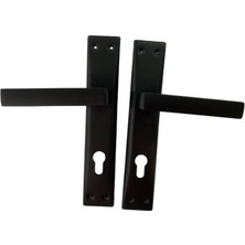 TeknoKapsül Adil Riva Mat Siyah Yale Kapı Kolu