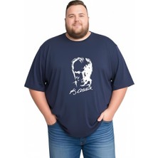 Sngl Erkek Büyük Beden Kısa Kollu Atatürk Baskılı Tişört 3xl 4xl 5xl 6xl 7xl 8xl 9xl