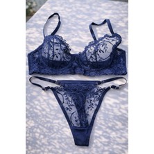 Süsen Lingerie Petrol Mavisi Kadın Sütyen Takım