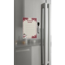 Tint and Treats Buzdolabı Alışveriş Listesi A5 – Laminasyonlu Yaz Sil – Magnetli – Yaz Sil Kalem Hediyeli