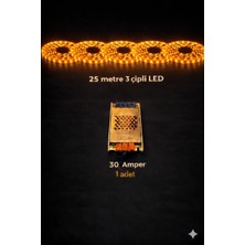 ZMR Lumıxa 3 Çipli 25 Metre Amber LED + 30 Amper Trafo