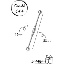 Jaida Moda 316L Cerrahi Çelik Gri Prizma Köprü Piercing