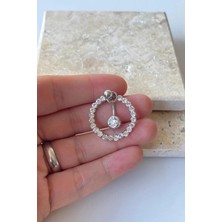 Jaida Moda Kadın Gümüş Zirkon Taşlı Halka Figürlü Çelik Göbek Piercing