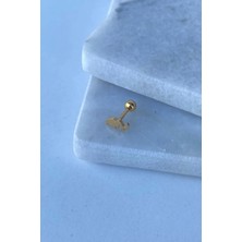 Jaida Moda Unisex Gold Fil Figür Helix Tragus Çelik Piercing
