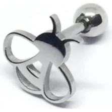 Jaida Moda 316L Cerrahi Çelik Gri Arı Figürlü Tragus, Kıkırdak, Helix 6mm Piercing
