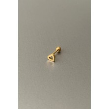 Jaida Moda Unisex Gold Çerçeve Kalp Figür Çelik Tragus Helix Kıkırdak Piercing