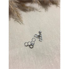 Jaida Moda 316L Cerrahi Çelik Gri Bal Peteği Figürlü Tragus, Kıkırdak, Helix 6mm Piercing